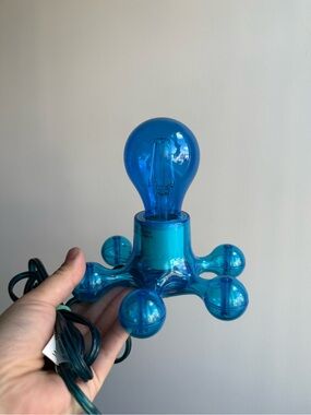 Rare Bright Blue Vintage 00s Y2K Futurism Tabletop 5" Spider Lamp Works